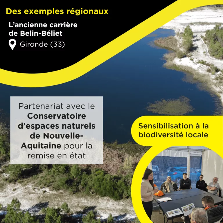 Ancienne carrière de Belin-Béliet en Gironde réaménagée avec sensibilisation à la biodiversité locale